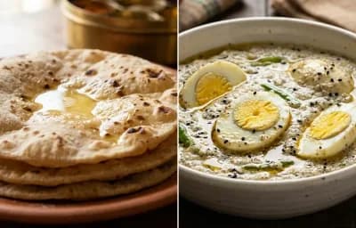 Roti with Bengali Posto Anda