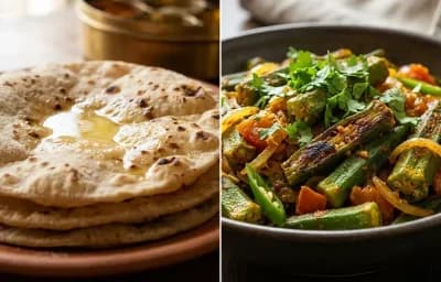 Roti with Bhindi Fry