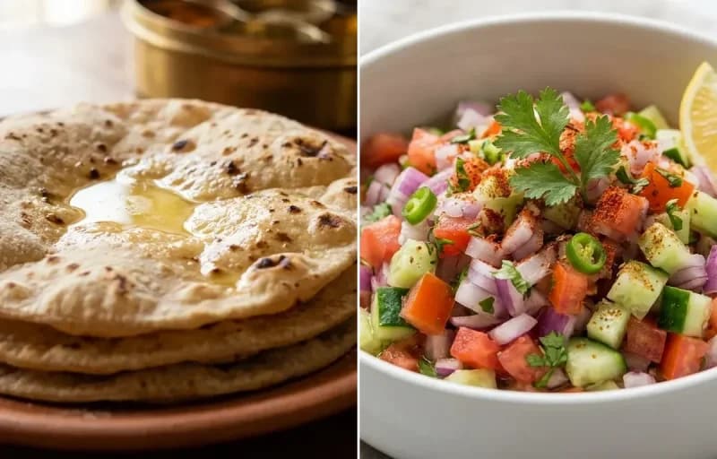 Roti with Kachumber Salad