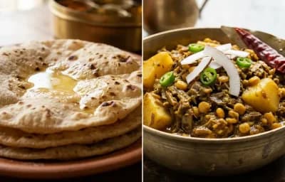 Roti with Mochar Ghonto
