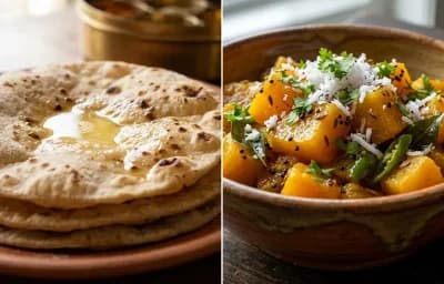 Roti with Pumpkin Bhaji
