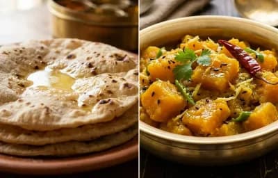 Roti with Ronga Lau Bhaji