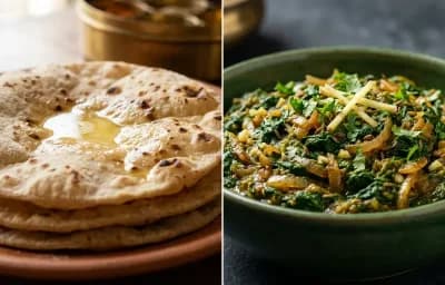 Roti with Saag Bhujia