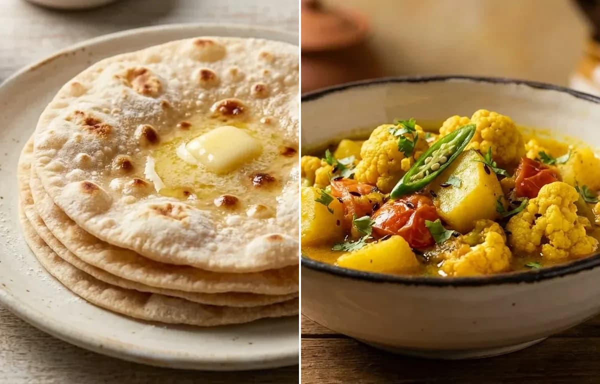 Ruti with Aloo Phulkobi