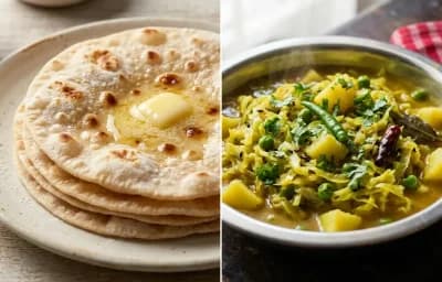 Ruti with Bandhakopir Torkari