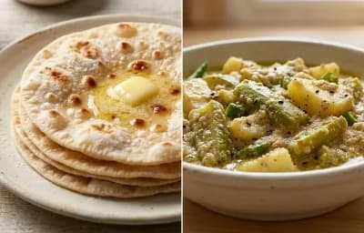 Ruti with Jhinge Aloo Posto