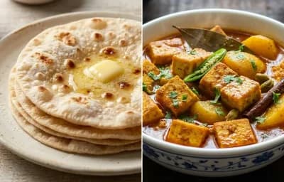Ruti with Tofu Chhanar Dalna