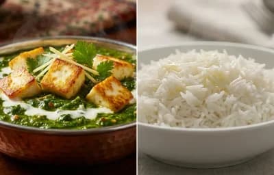 Saag Paneer with Steamed Basmati Rice