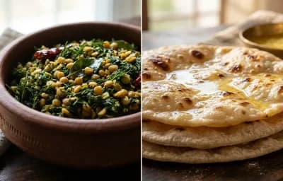 Sabsige Soppu Palya with Chapati