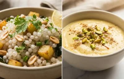 Sabudana Khichdi with Sweet Curd