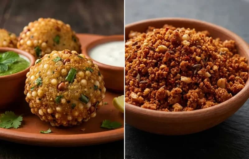 Sabudana Vada with Shengdana Chutney