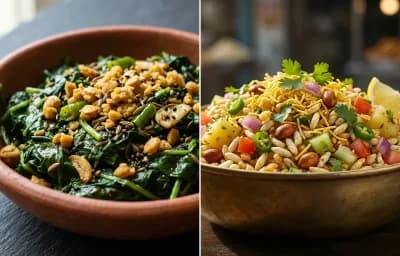 Saga Bhaja with Jhal Muri