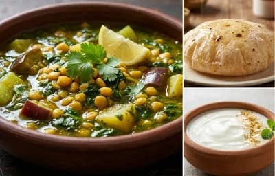 Sai Bhaji with Phulka and Dahi