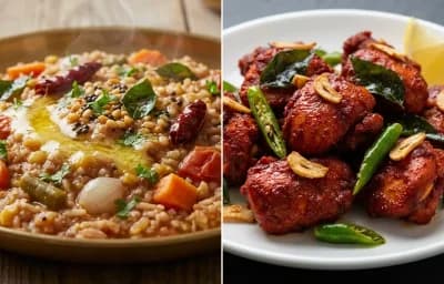 Sambar Rice with Chicken 65