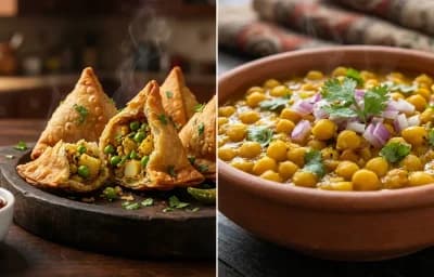 Samosa with Ghugni