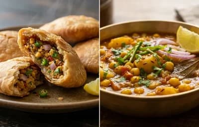 Sattu Kachori with Aloo Ghugni