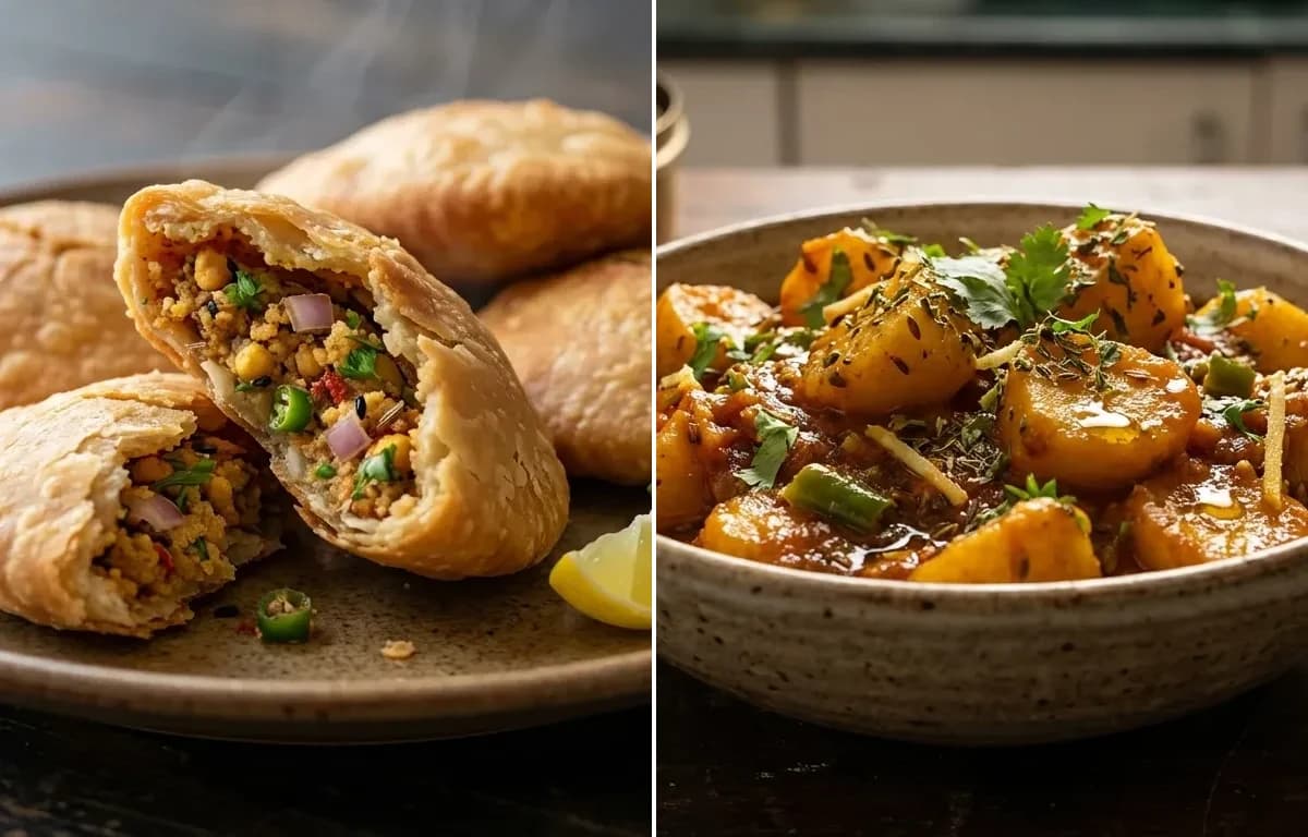 Sattu Kachori with Aloo Tamatar Sabzi