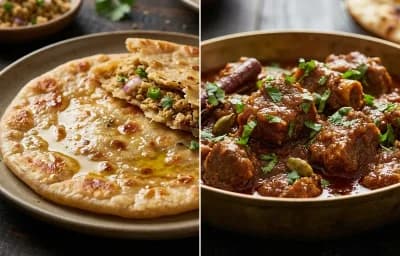 Sattu Paratha with Mutton Bhuna