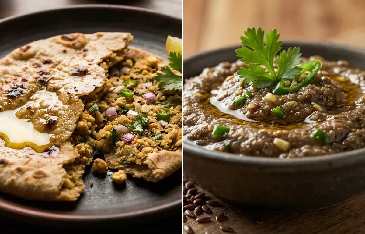 Sattu Roti with Tisi ki Chutney