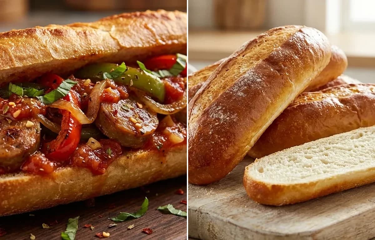 Sausage and Peppers with Sub Rolls