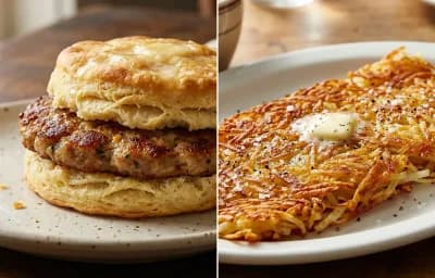 Sausage Biscuit with Hash Browns
