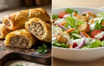 Sausage Rolls with Side Salad