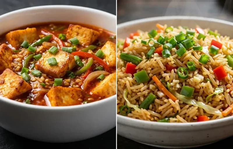 Schezwan Paneer Gravy with Veg Fried Rice