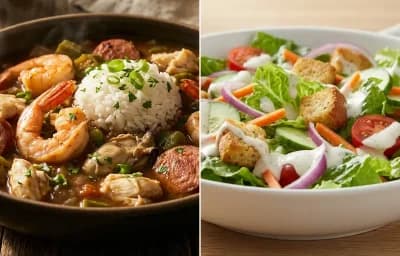 Seafood Gumbo with Side Salad