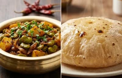 Sem Aloo Sabzi with Phulka