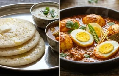 Set Dosa with Egg Masala Curry