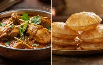 Seyal Chicken with Puri
