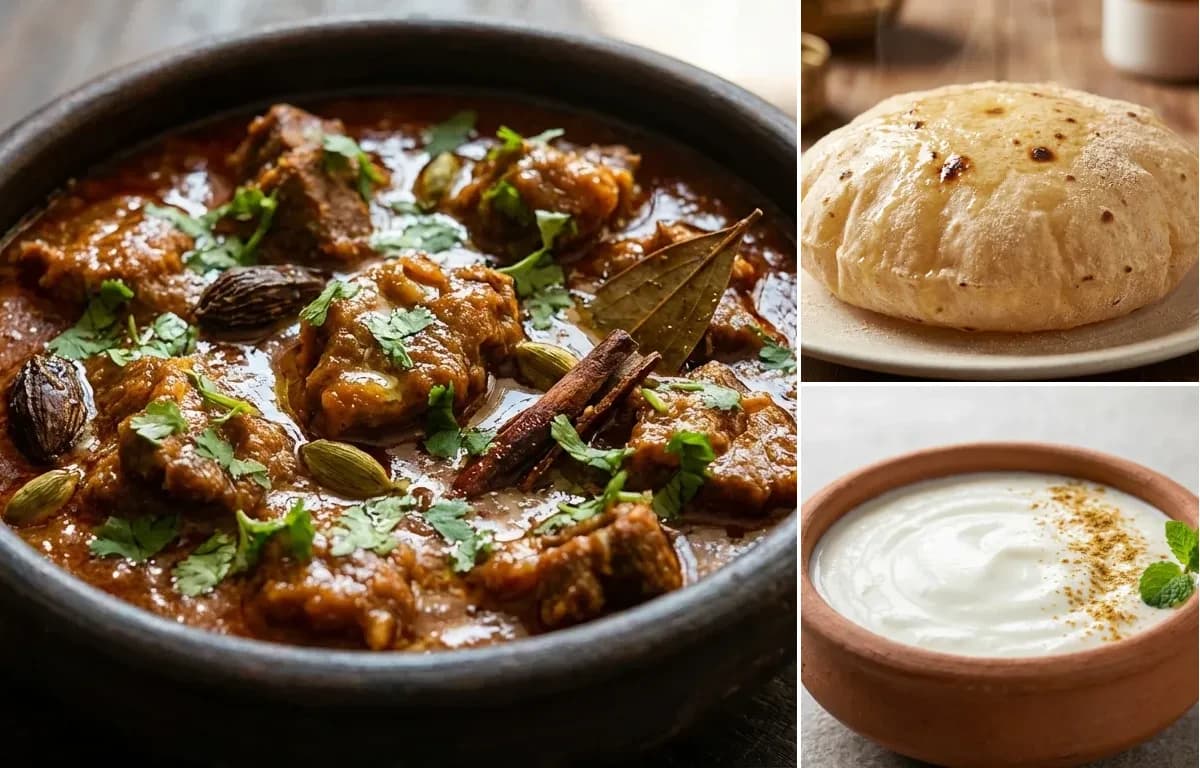 Seyal Gosht, Phulka and Dahi