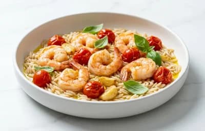 Sheet Pan Shrimp with Orzo