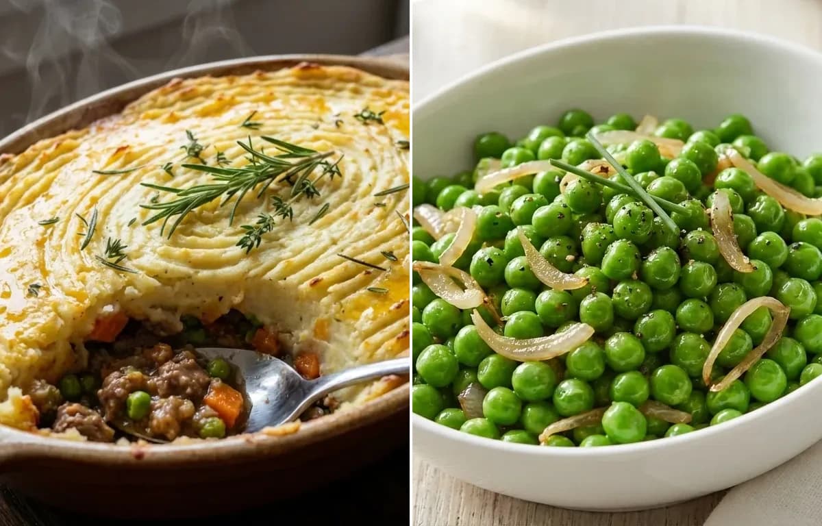 Shepherd's Pie with Lamb with Buttered Peas