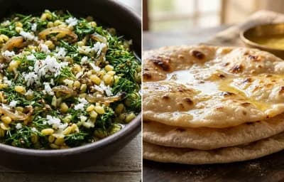 Shepuchi Bhaji with Chapati