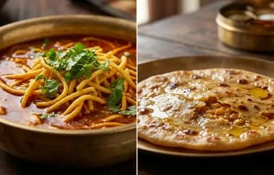Shev Bhaji with Puran Poli