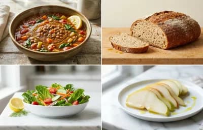 Side Salad with Lentil Soup Vegan