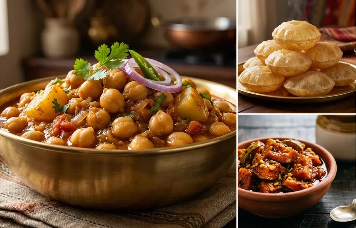 Sindhi Chole, Poori and Mango Pickle