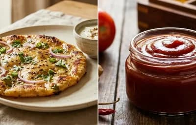 Sindhi Koki with Tomato Ketchup