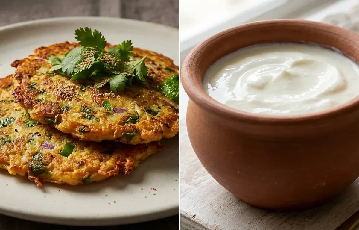 Sindhi Potato Pancake with Curd