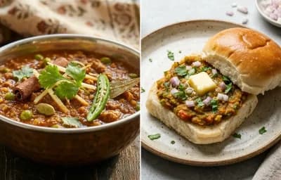 Soya Keema Matar with Pav