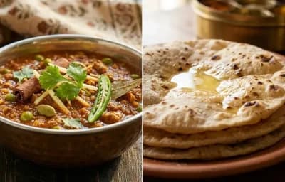 Soya Keema Matar with Roti