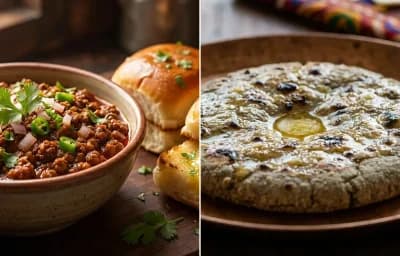 Soya Keema Pav with Bajra Roti