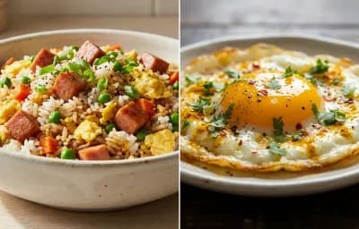 Spam Fried Rice with Fried Egg