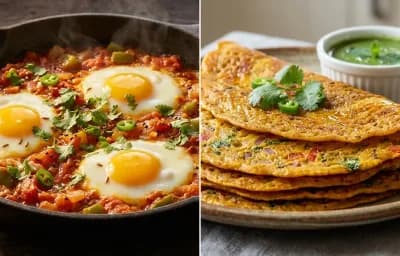 Spiced Shakshuka with Besan Cheela