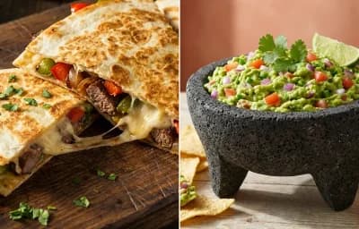 Steak Fajita Quesadilla with Guacamole