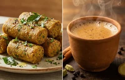 Steamed Muthiya with Masala Chai
