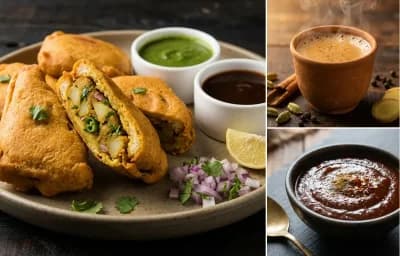 Stuffed Bread Pakora with Tamarind Chutney