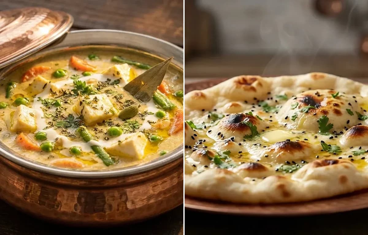 Subz Diwani Handi with Butter Naan