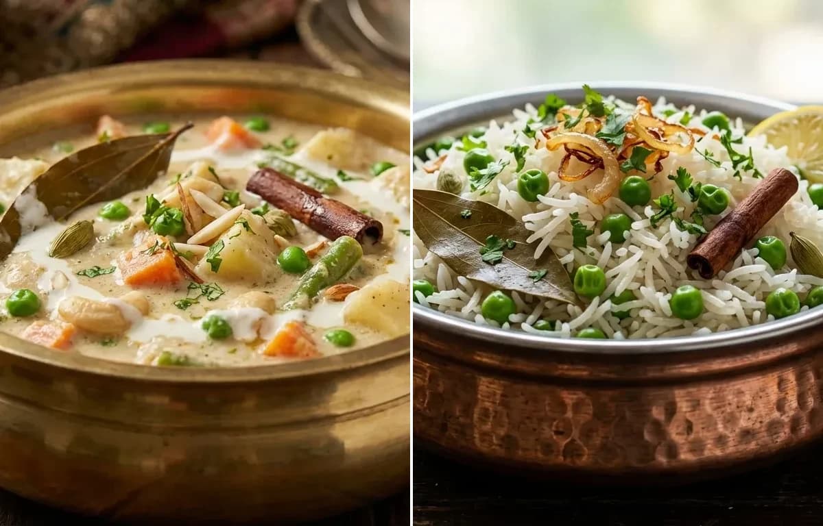 Subz Korma with Matar Pulao